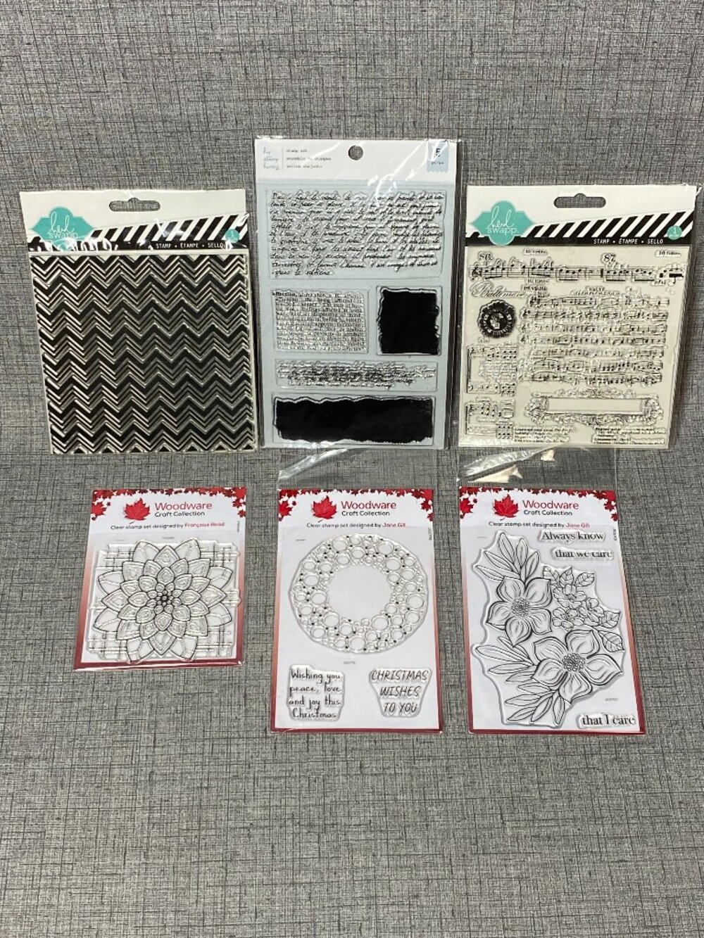NEW Woodware Creative Expressions Clear Cling Stamp Mixed 6pc Lot